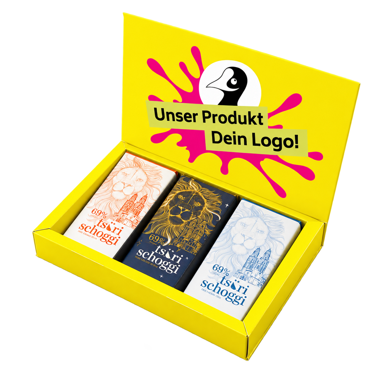 White Label Geschenkbox Mit Drei Tafeln
